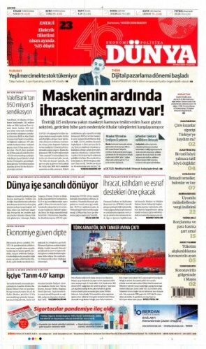 2 Mayıs 2020 gazete manşetleri