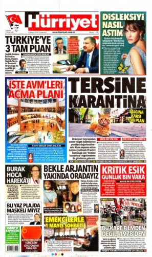 2 Mayıs 2020 gazete manşetleri