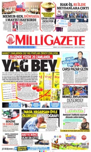 1 Mayıs 2020 gazete manşetleri
