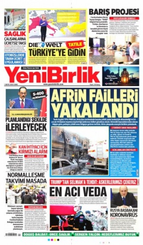 1 Mayıs 2020 gazete manşetleri