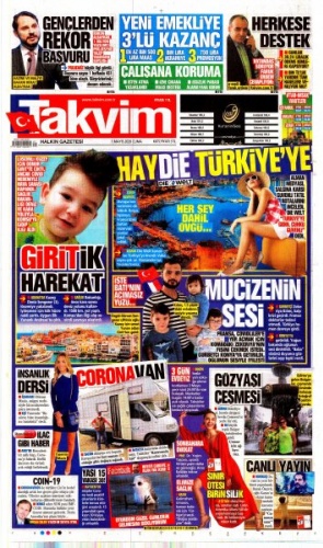 1 Mayıs 2020 gazete manşetleri