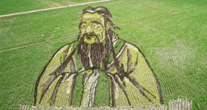 Çin'deki pirinç tarlalarında sanat eserleri