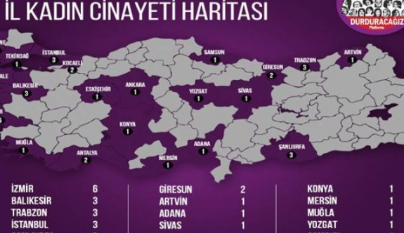 Ocak'ta 38 kadın öldürüldü