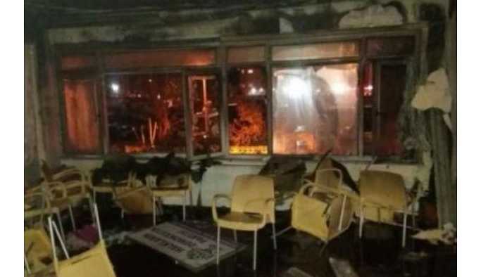 HDP ilçe binası ateşe verildi