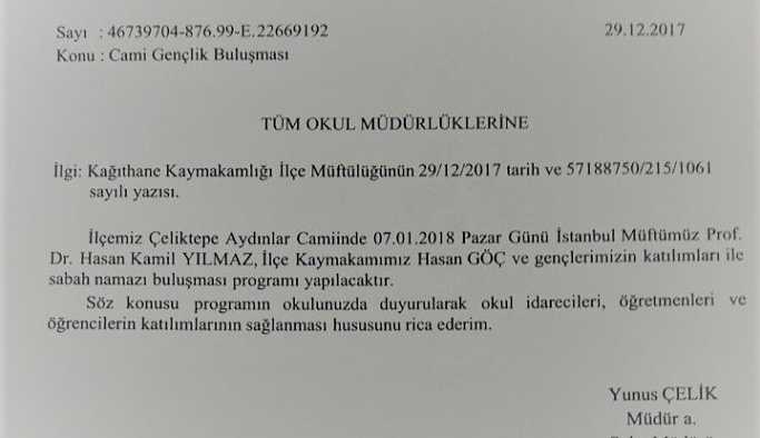 Milli Eğitim’den resmi yazıyla sabah namazı çağrısı