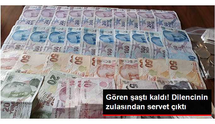 Dilencinin Poşetinden 6 Bin 210 Lira Çıktı