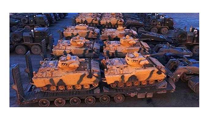 Hatay'a çok sayıda zırhlı araç ve tank takviyesi