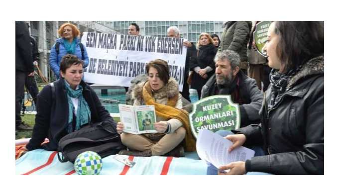 İBB önünde Maçka Parkı eylemi