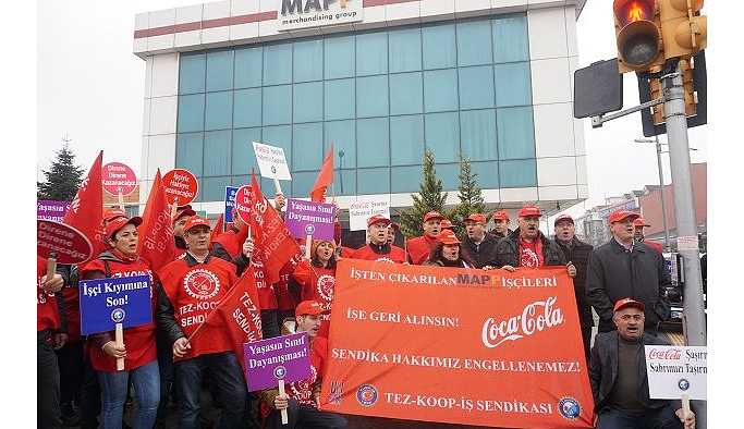 Sendikalaşan MAPP işçilerinden eylem