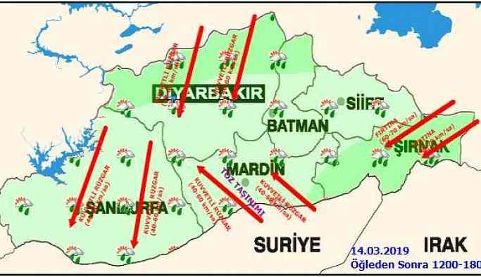 Bölgedeki 5 il için toz taşınımı uyarısı