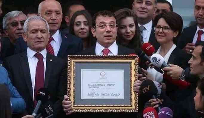 İmamoğlu mazbatasını aldı