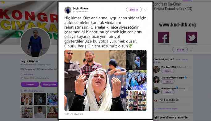 Leyla Güven'den Anneler Günü mesajı: Onurlu barış O’nlara sözümüz olsun