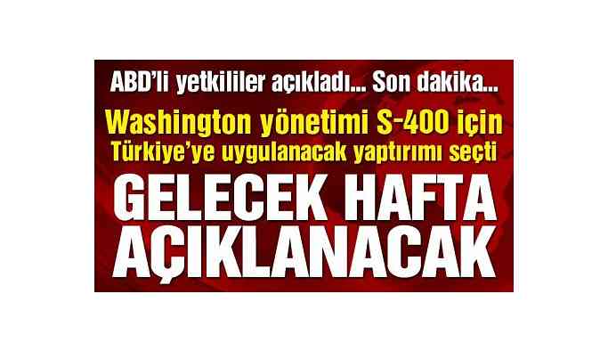 "ABD gelecek hafta Türkiye’ye yaptırımlarını açıklayacak"