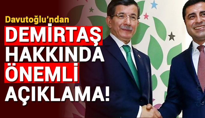Davutoğlu'ndan Demirtaş hakkında önemli açıklama!