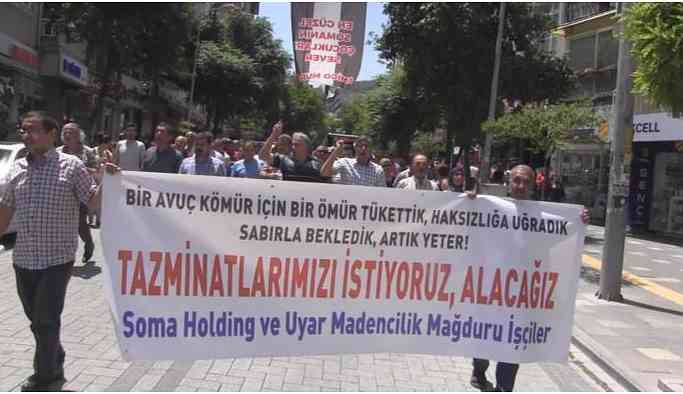 Maden işçileri haklarını istiyor