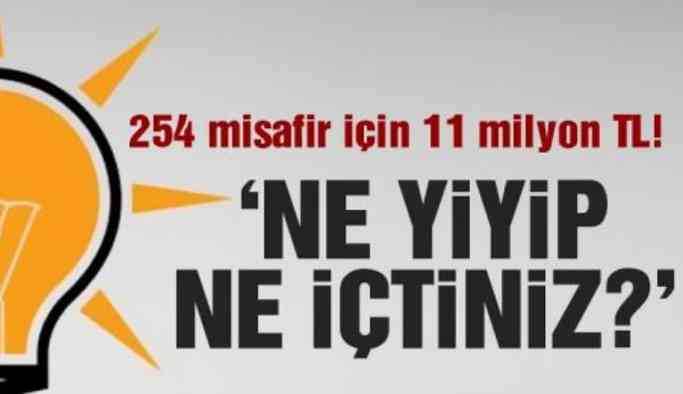 AKP’li belediye 254 misafir için 11 milyon harcamış