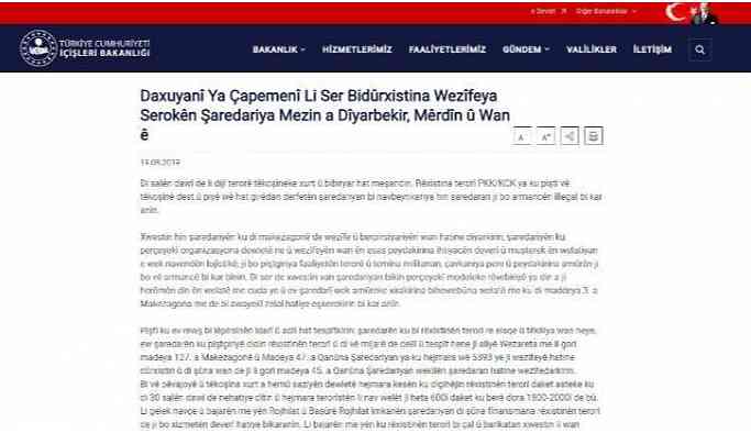 İçişleri Bakanlığı'dan Kürtçe kayyum açıklaması