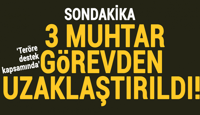 Sıcak haber... 3 Muhtar 'teröre destek' kapsamında görevden uzaklaştırıldı!