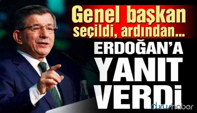 Davutoğlu GP Genel Başkanlığı’na seçildi, hemen ardından Erdoğan'a sert yanıt!