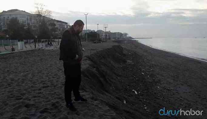 Deniz üç metre çekildi