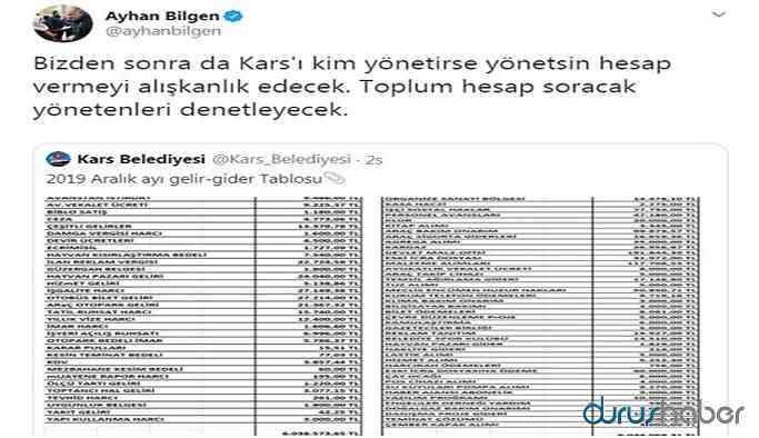 Borçlar nedeniyle Kars Belediyesi'nin kasasında 4 bin 500 TL kaldı