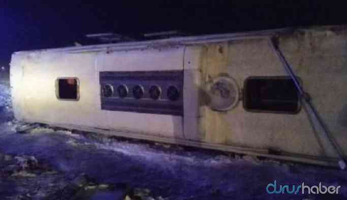Kayseri'de otobüs devrildi: Çok sayıda yaralı var