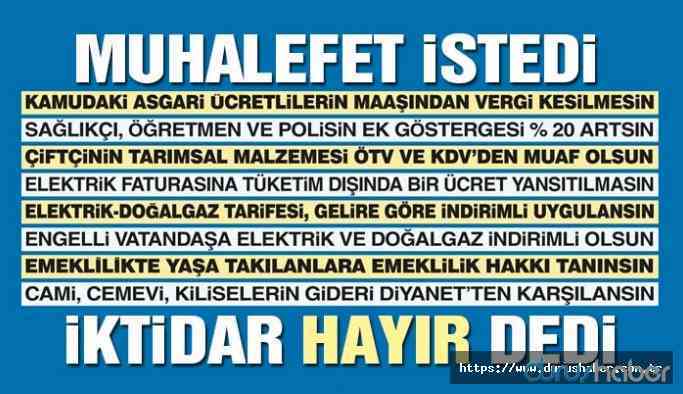 Vatandaşın yüzünü güldürecek teklifleri iktidar reddetti