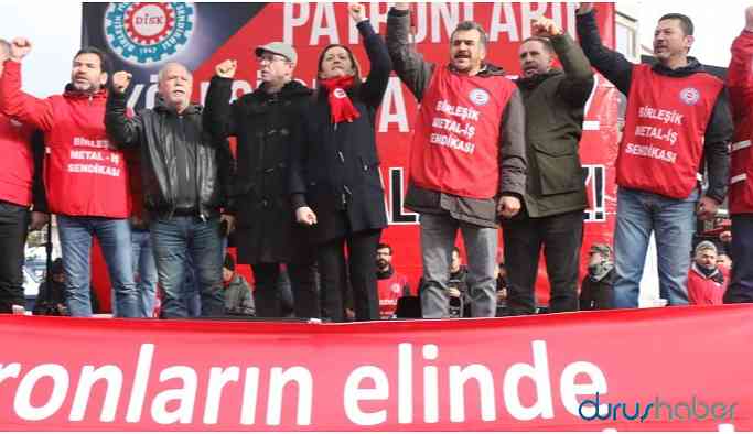 Binlerce metal işçisinden miting! Şubat’ta genel grev kararı!