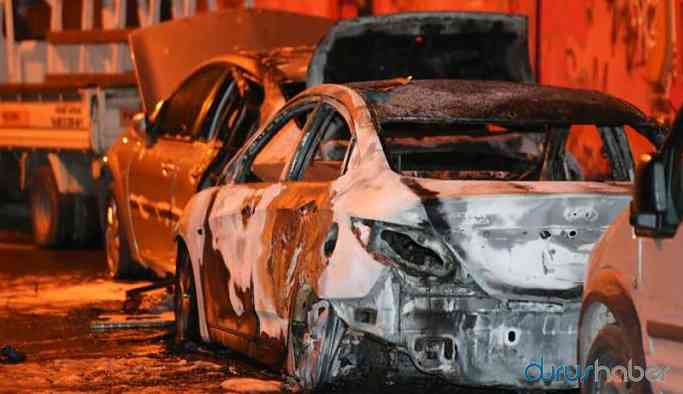 18 aracın önce lastikleri kesildi, sonra ateşe verildi