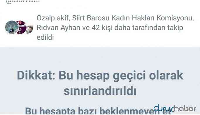 Belediye'nin Twitter hesabına sınırlandırma