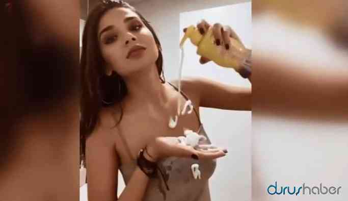 Video | El yıkamayı şova çeviren Merve Taşkın'a tepki