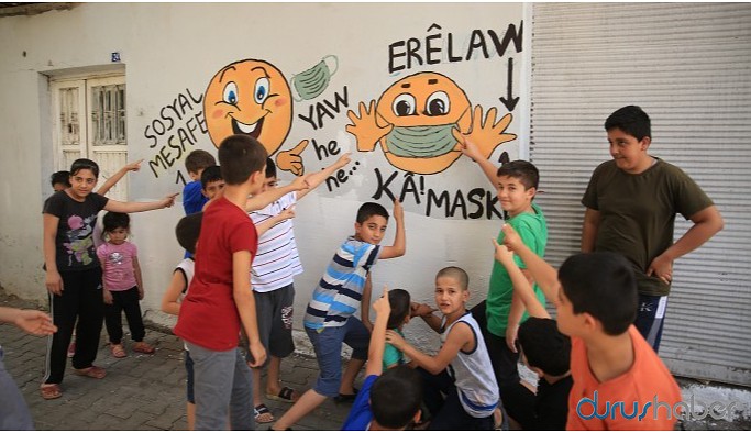 Kentte vaka sayıları artınca sokaklara resim çizdiler