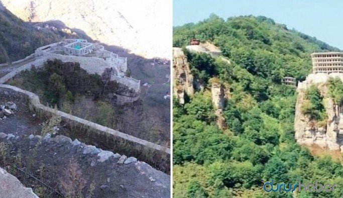 Dağ başına kale gibi yurt yapıyorlar
