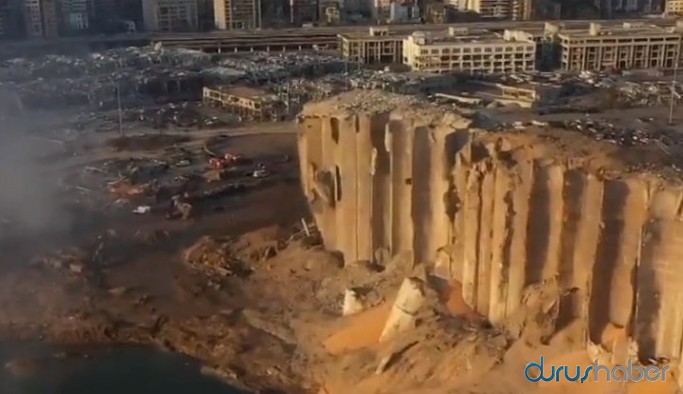 Beyrut'taki yıkım havadan görüntülendi
