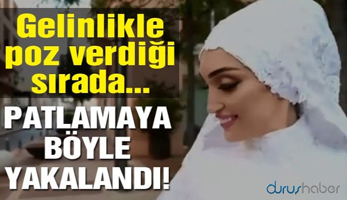 Beyrut’taki patlamayı gelinlikle yaşadı