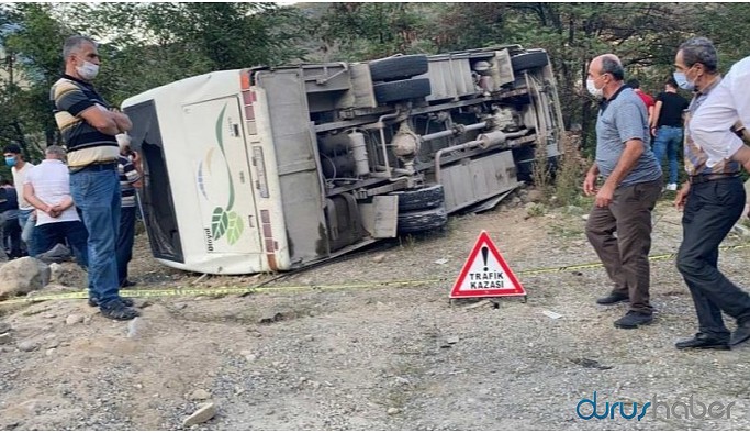 İşçileri taşıyan araç devrildi: 2 ölü, 9 yaralı