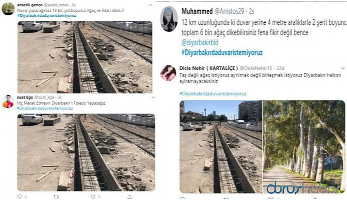 Kenti bölecek duvara Diyarbakırlılardan tepki