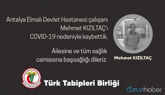 Bir sağlık emekçisi daha Covid-19'dan yaşamını yitirdi