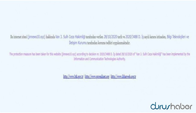 Jin News internet sitesi erişime engellendi