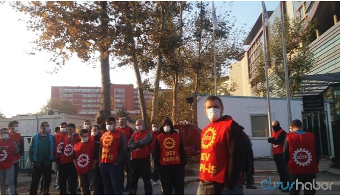 İnşaat işçileri 2 aydır maaş alamayınca iş bıraktı