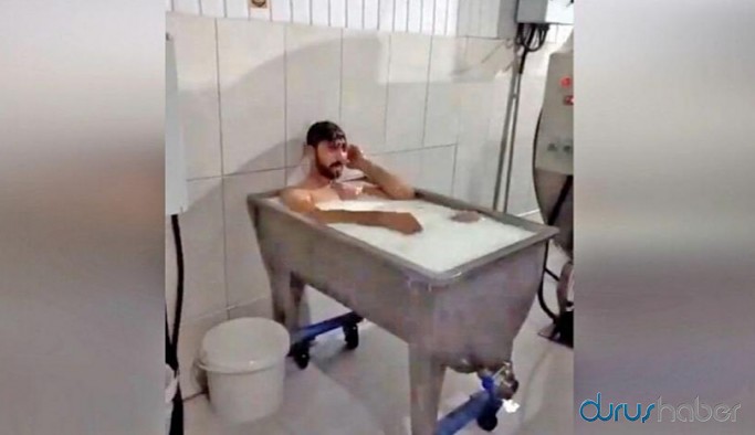 Süt merkezinde 'süt banyosu' görüntülerine soruşturma