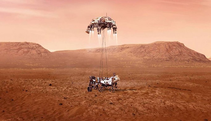 NASA Perseverance’ın iniş anından görüntü paylaştı