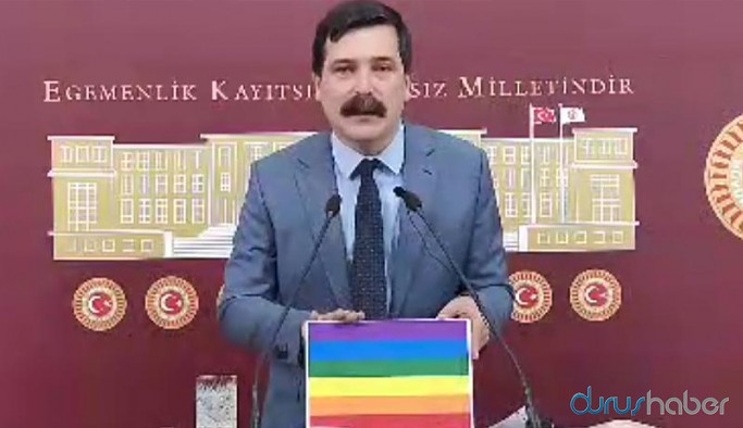 TİP Genel Başkanı Erkan Baş'a gönderilen gökkuşağı bayrağına Meclis girişinde el konuldu