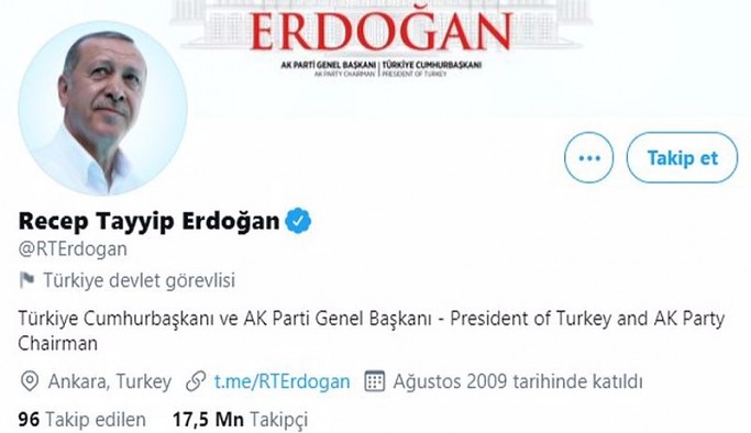 Twitter Erdoğan'ı 'devlet görevlisi' diye etiketledi, Pelikan'ın hesabını da askıya aldı