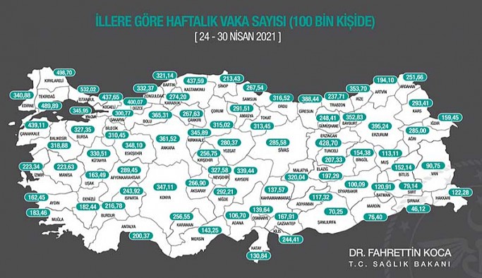 Fahrettin Koca, illere göre vaka sayılarını açıkladı