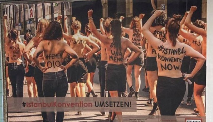FEMEN'den İstanbul Sözleşmesi eylemi