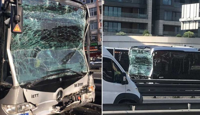 Metrobüs kaza yaptı: Yaralılar var