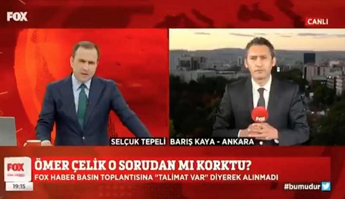 FOX TV muhabiri , AKP Genel Merkezi'ndeki basın toplantısına alınmadı