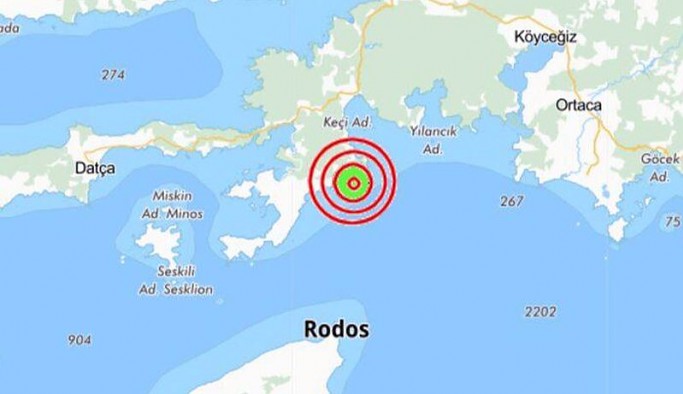 Marmaris açıklarında deprem