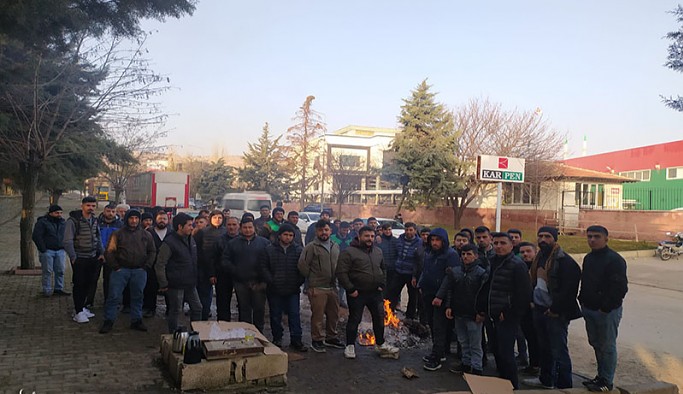 Antep'de Karpen işçileri direnişe geçti